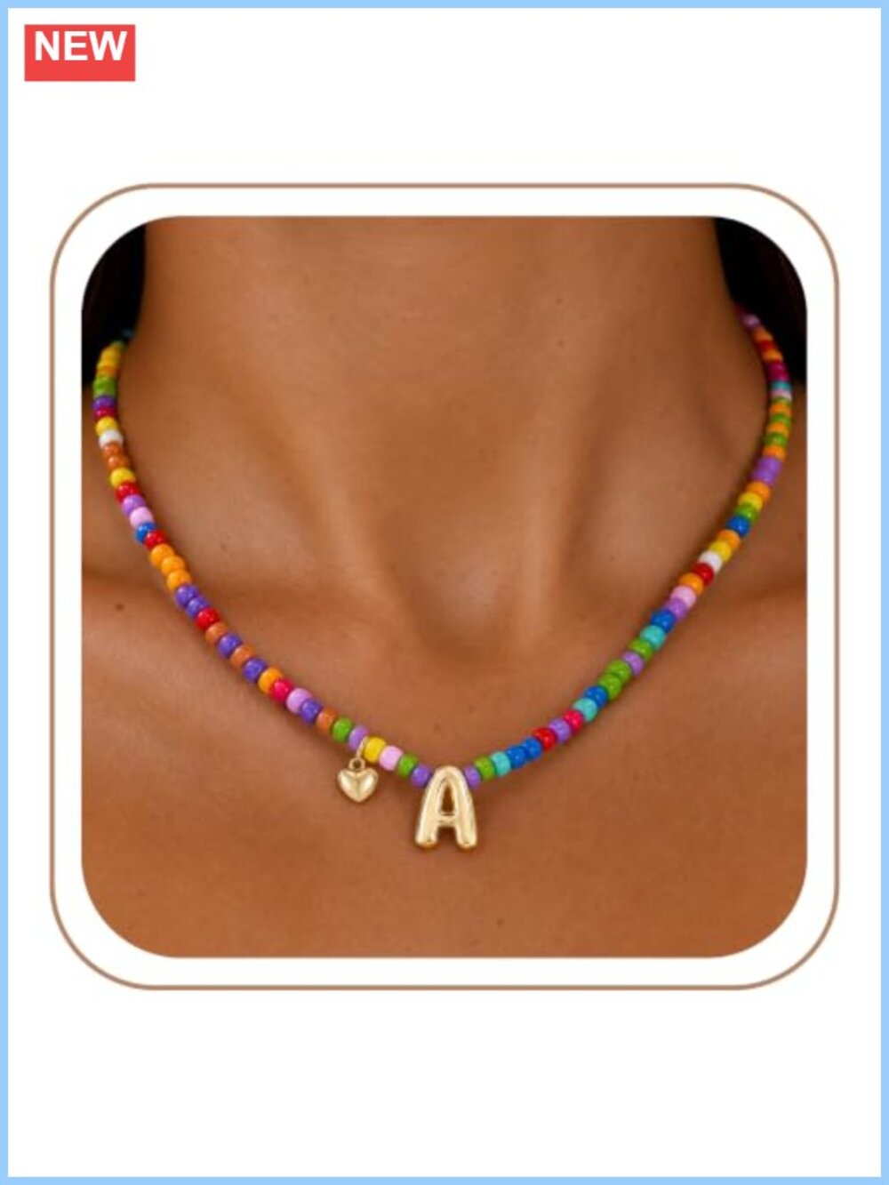 18K Gold Plated Initial Letter A-Z Pendant Necklace with Heart Accent